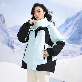 鸭鸭（YAYA）羽绒服女加厚防风登山运动一衣三穿滑雪服冲锋外套WS 粉色 S