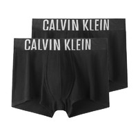 卡尔文·克莱恩 Calvin Klein CK内裤男士平角内裤 时尚LOGO边2条装000NB2602A UB1黑色 L