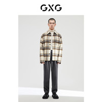 GXG 奥莱 22年男装 麻灰色宽松西裤舒适时尚 冬季新品