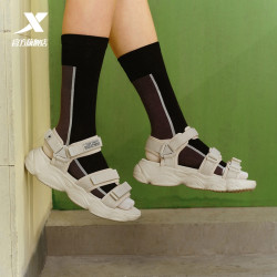 xtep特步天猫年中开门红满减凑单101特步厚底魔术贴沙滩凉鞋