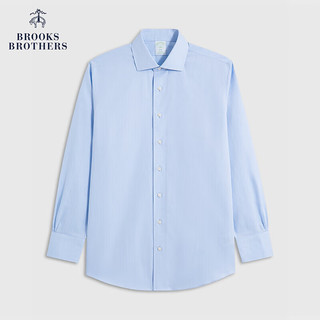 布克兄弟（BrooksBrothers）男士24春夏修身版经典伦敦领免烫长袖正装衬衫 4007-蓝色 16/4/H