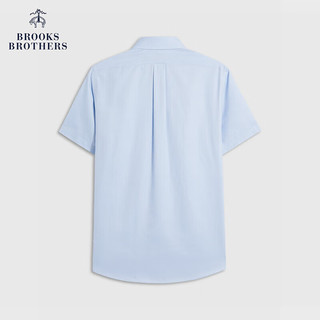 布克兄弟（BrooksBrothers）男士24春夏修身版免烫牛津纺纯色短袖正装衬衫 4000-蓝色 15/H