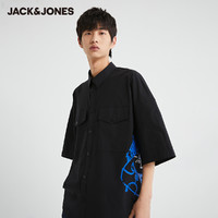 杰克琼斯 奥特莱斯时尚短袖衬衫夏季男士潮流帅气工装衬衫上衣衬衣