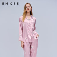 嫚熙（EMXEE）夏季月子服纯棉睡衣哺乳怀孕期家居服套装 粉色法斗 S