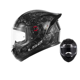 碳纤维摩托车头盔FF801 12K单镜片-碳纤大尾翼款-亮黑 4XL