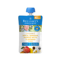 BELLAMY'S 贝拉米 有机果泥婴儿宝宝辅食苹果香蕉芒果亚麻籽 120g/袋