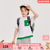 PawinPaw卡通小熊童装2024年夏季男童短袖 T Ivory象牙色/39 090