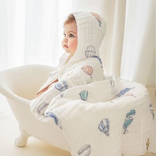 婴儿纱布浴巾纯棉宝宝新生儿童浴巾超柔软吸水洗澡包被裹巾