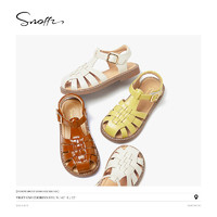 Snoffy 斯纳菲 女童凉鞋2024夏季新款儿童洋气公主鞋包头防滑罗马鞋