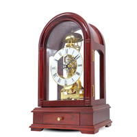 POLARIS 北极星 座钟  欧式实木台钟 椴木机械透视座钟 家居装饰古典床头钟 T332