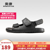 奥康（Aokang）男鞋 2024夏季时尚运动沙滩鞋男士户外防滑百搭透气凉鞋 1243721017黑色 38