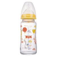 NUK 宽口径感温玻璃奶瓶新生儿奶瓶0-6个月硅胶奶嘴240ML