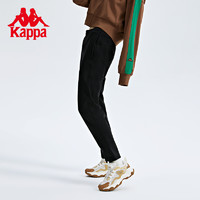 Kappa 卡帕 运动裤女秋黑针织长裤锥形裤休闲小脚卫裤