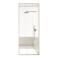 心海伽蓝（SHKL）奶白色半隔断单玻淋浴房浴室玻璃门小卫生间浴屏A1