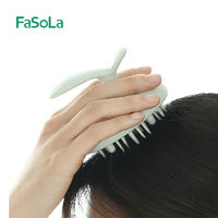 FaSoLa 洗头神器 洗头刷子大人头部头皮按摩器软止痒洗头梳子圆形