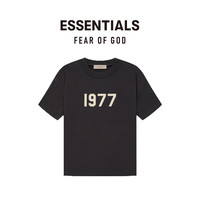 FEAR OF GOD ESSENTIALS 植绒1977系列棉质圆领短袖T恤情侣美式高街休闲宽松男女同款经典 铁灰色 XL