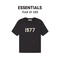 FEAR OF GOD ESSENTIALS 植绒1977系列棉质圆领短袖T恤情侣美式高街休闲宽松男女同款经典 铁灰色 XL