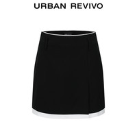 URBAN REVIVO 女装小众设计感撞色拼接短款A字半裙 UWG540067