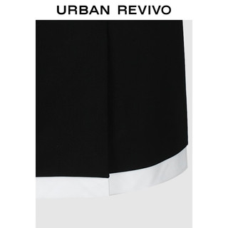 URBAN REVIVO 女装小众设计感撞色拼接短款A字半裙UWG540067