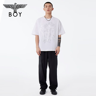 BOY LONDON24夏男女同款梭织长裤侧边图腾潮流薄款休闲裤N34002 黑色 M