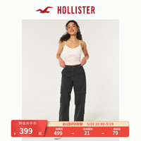 HOLLISTER24夏季美式4口袋高腰宽松休闲工装裤 女 KI356-4130 黑色 165/72A