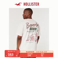 HOLLISTER24夏季美式宽松短款图案短袖T恤男女KI323-4042 乳白色 M(180/100A)