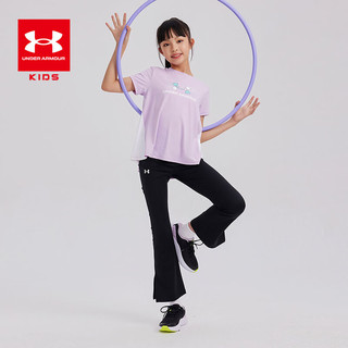 安德玛（Under Armour）童装2024女童T恤短袖夏季速干透气运动圆领上衣 紫色 150cm