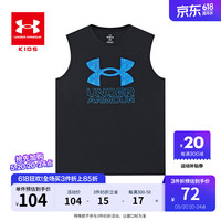 安德玛UNDER ARMOUR吸湿速干针织运动背心 黑色 150cm