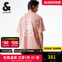 杰克·琼斯（JACK&JONES）夏季NBA联名篮网队宽松百搭款罗纹圆领短袖T恤男装224201297 C16 杏粉色 C16 杏粉色 190/108A/XXL