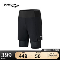 saucony 索康尼 男子吸湿排汗透气弹力跑步休闲运动短裤黑2XL