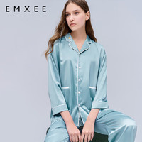 嫚熙（EMXEE）夏季月子服纯棉睡衣哺乳怀孕期家居服套装 松石绿 XL