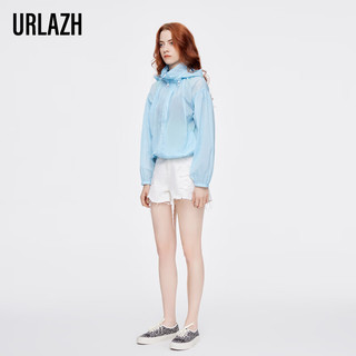 有兰（URLAZH）夏季洋气时尚天蓝色轻薄休闲宽松连帽短外套女IL2JA04 天蓝色 L