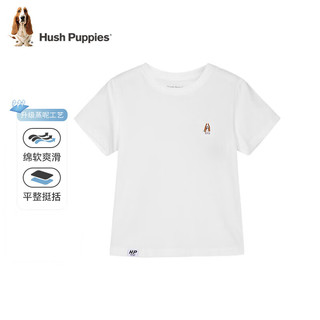 暇步士（Hush Puppies）童装男女童短袖圆领衫儿童短袖舒适柔软透气吸汗不易变形时尚休闲 (G款)暖卡其 160cm