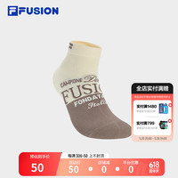 FILA FUSION斐乐潮牌款低腰袜2024夏撞色运动袜时尚短袜 灰卡其色-DK S