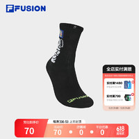 FILA FUSION斐乐潮牌款高腰袜2024夏季时尚运动袜长筒袜 深黑-BK M