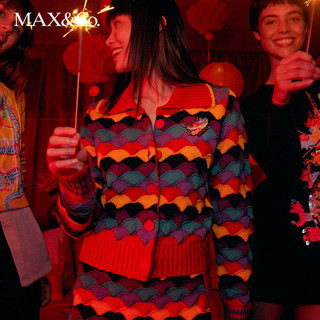 MAX&Co. 麦克斯蔻 新春胶囊系列 女士翻领针织衫 8341014602001 红色 M