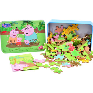 小猪佩奇拼图儿童木质宝宝早教玩具盒装 100粒