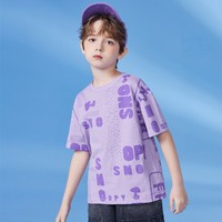 百亿补贴：SNOOPY 史努比 男童短袖2024夏季新品中大童字母满印儿童舒适T恤
