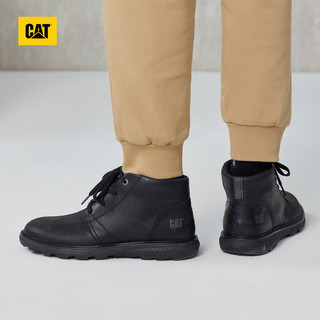 CAT卡特大黄靴工装靴马丁靴男靴男鞋 皮鞋短筒靴中帮鞋子男 黑色 40