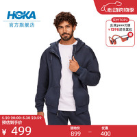 HOKA ONE ONE 男款秋冬全拉链抓绒保暖卫衣Hoka Essential FZ Hoodie 太空蓝 XS