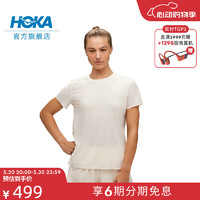 HOKA ONE ONE 新款女款夏季专业跑步短袖T舒适透气运动轻便修身 蛋酒色 XS