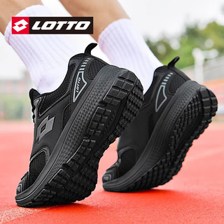 乐途（LOTTO）运动鞋男鞋透气高回弹缓震耐磨跑步鞋男 1037 黑色（夏季款）42