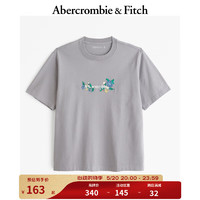 Abercrombie & Fitch 男装 24春夏宽松圆领印花图案T恤 358068-1 灰色 M (180/100A)