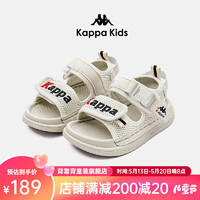 Kappa 卡帕 Kids卡帕男女童儿童运动凉鞋软底2024夏新款沙滩涉水鞋子 米色 37码