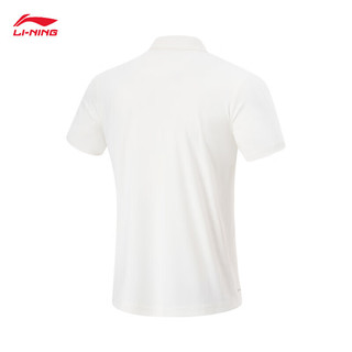 李宁排湿速干短袖POLO衫男子24春夏系列简约运动上衣APLU119 乳白色-2