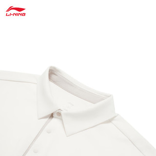 李宁排湿速干短袖POLO衫男子24春夏系列简约运动上衣APLU119 乳白色-2