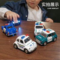 KIV 卡威 Q版合金声光警车仿真小汽车模型儿童男孩宝宝3-6岁玩具车警察车