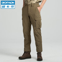 DECATHLON 迪卡儂 荒野探險活動自如輕量級長褲SOLOGNAC500Light 灰綠色 M