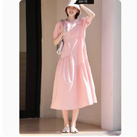 [dme] 德·玛纳 德玛纳 女 粉色纯棉连衣裙中长裙子