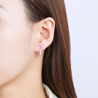 潮宏基PT950铂金耳环女款耳饰计价 至简 EEP40000520 一对款约2.75g